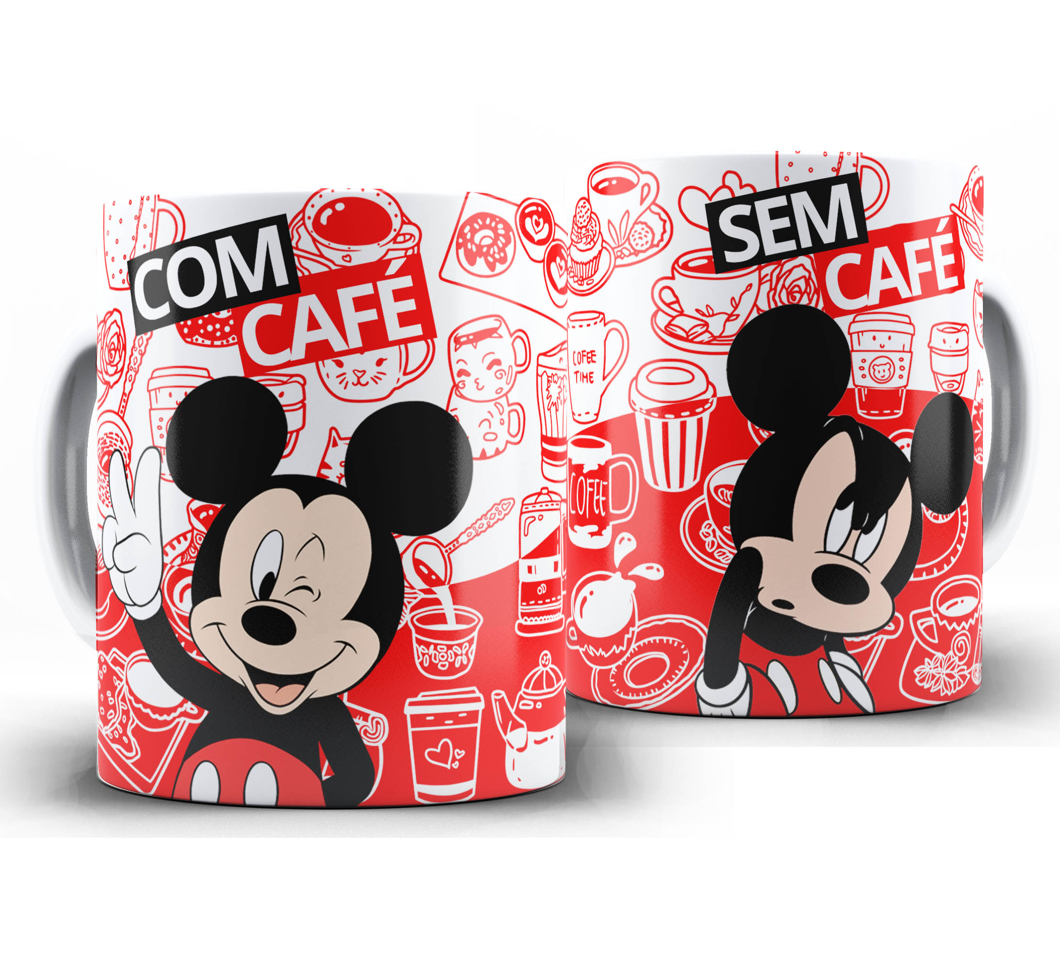 Caneca Com Cafe Sem Cafe - Mickey